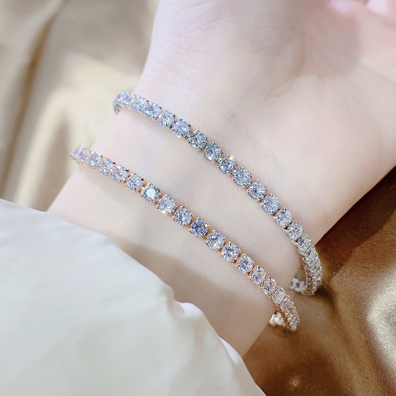 New Style Fashion Ornament Diamond Bracelet Korean Women's Full Diamond Square Bracelet Yiwu Small Commodity One Piece Dropshipping