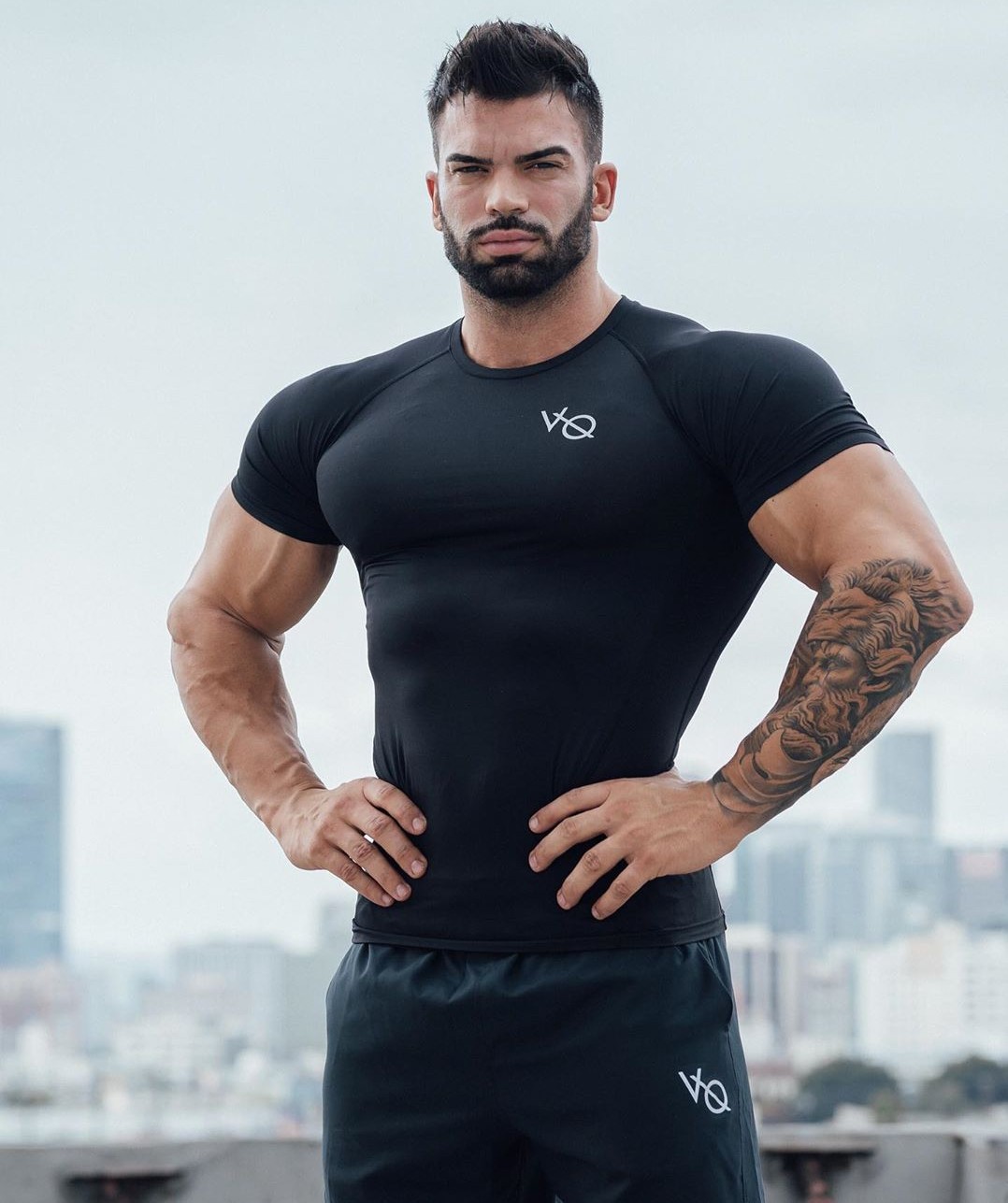 2020新肌肉健身兄弟短袖t恤圆领束身男士塑身衣紧身胸衣塑身短袖
