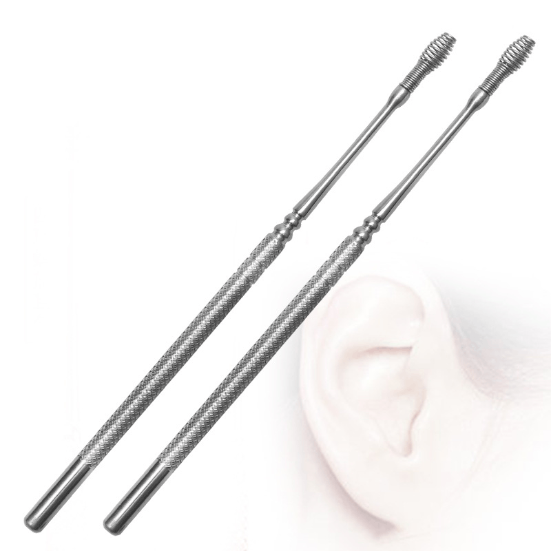 掏耳朵 弹簧掏耳勺 耳挖 不锈钢挖耳勺 耳垢清洁工具