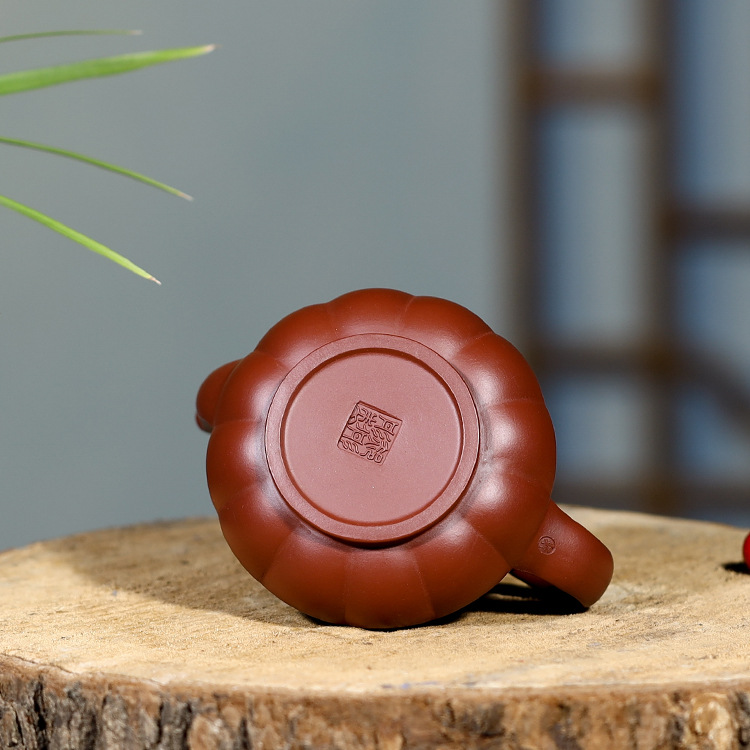 批发宜兴郝彤彤手制紫砂茶壶小大红袍筋纹思亭家用泡茶具一件代发