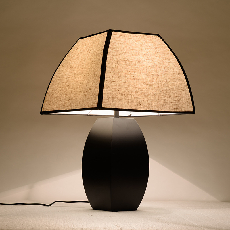 新中式卧室床头台灯现代客厅书房创意灯具轻奢酒店布艺工程台灯