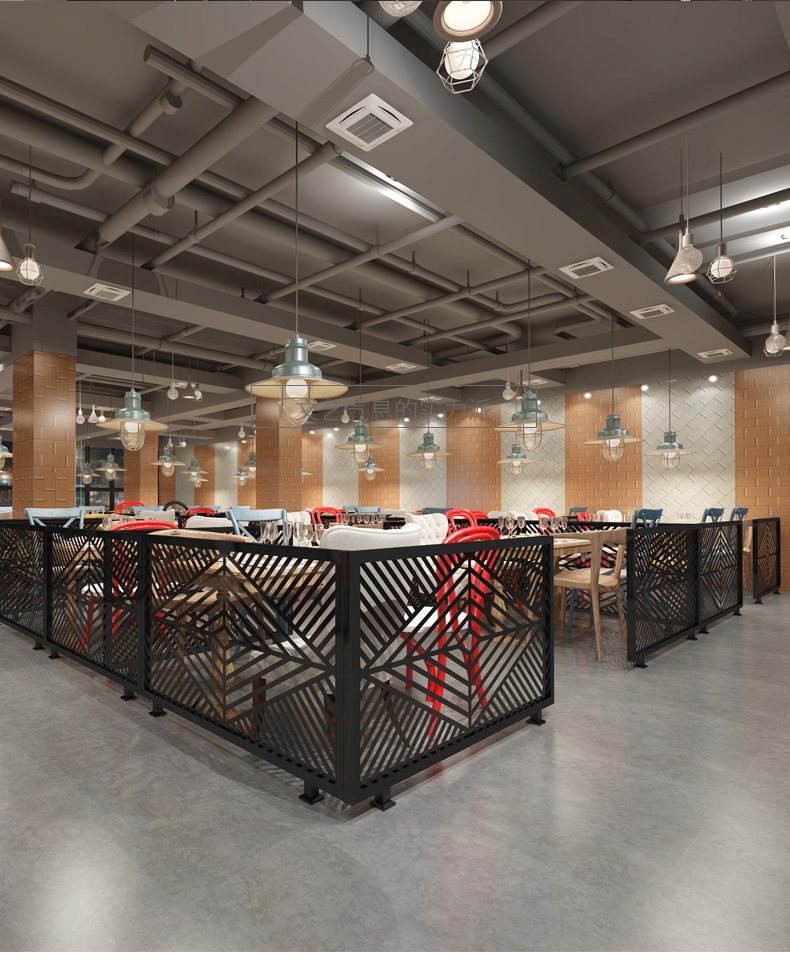 铁艺餐厅走廊装饰护栏工业风阳台护栏阁楼栏杆围栏漫咖啡矮隔断