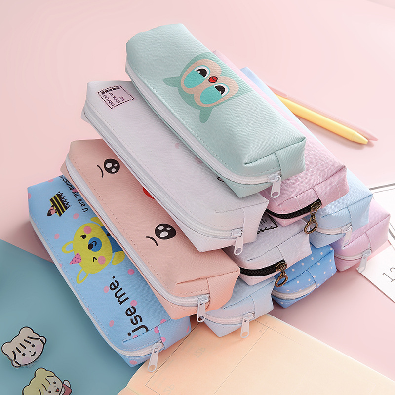 Cartoon Cute PU Leather Pencil Case Student Studying Stationery Pencil Case Pencil Bag Factory Student Gifts Wholesale