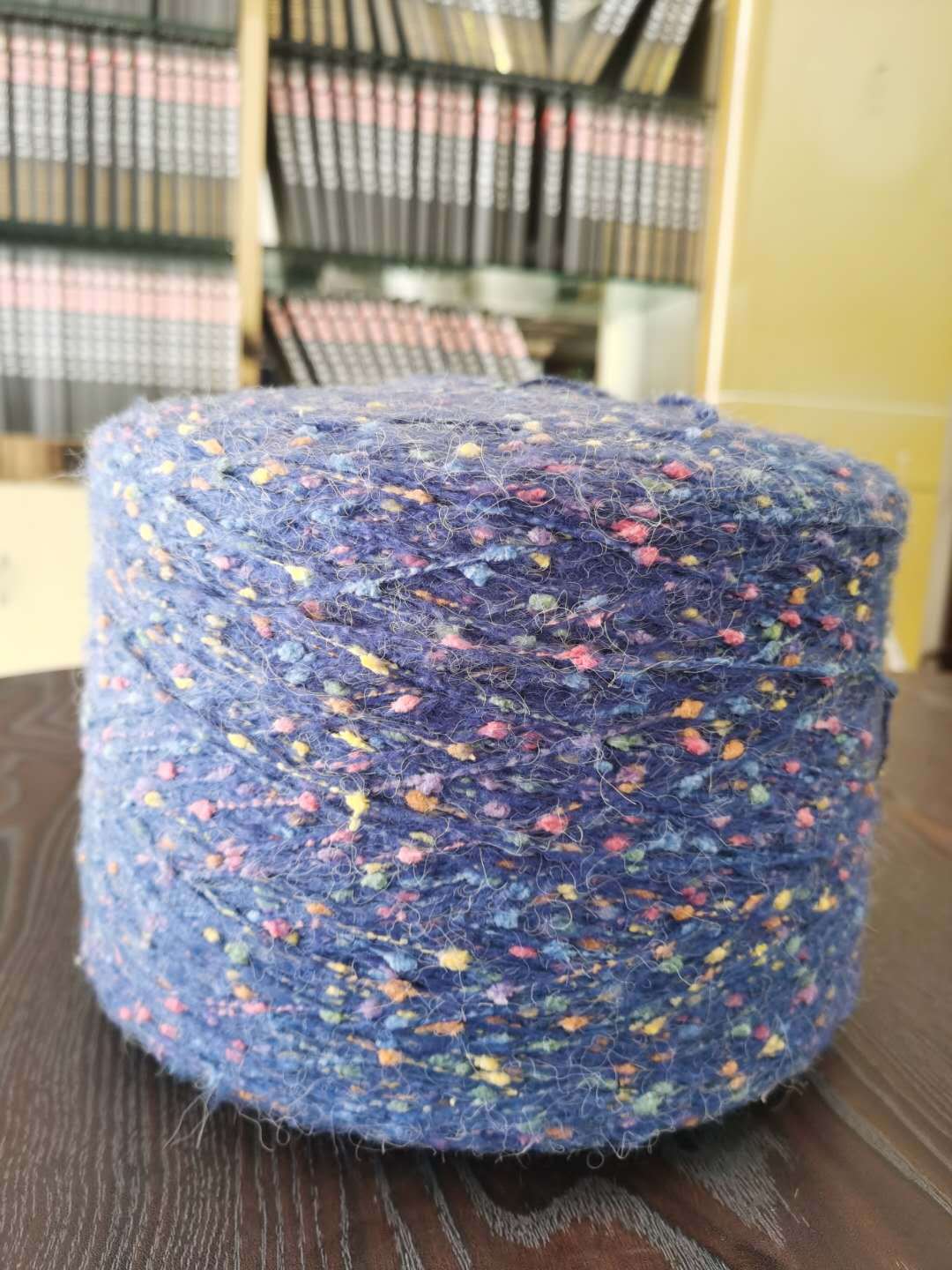 特种花式纱 粗针纱线 2.4支星空绒 菊花纱 彩点纱线 五彩毛线