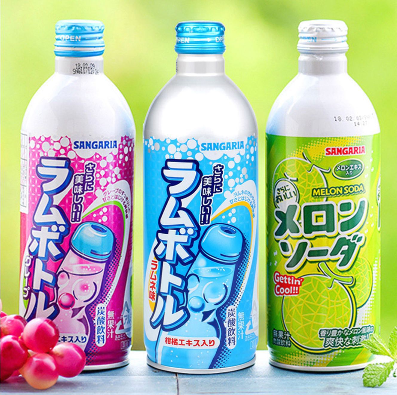 日本进口 sangaria桑戈利亚罐装碳酸饮料波子汽水500ml*24瓶/箱
