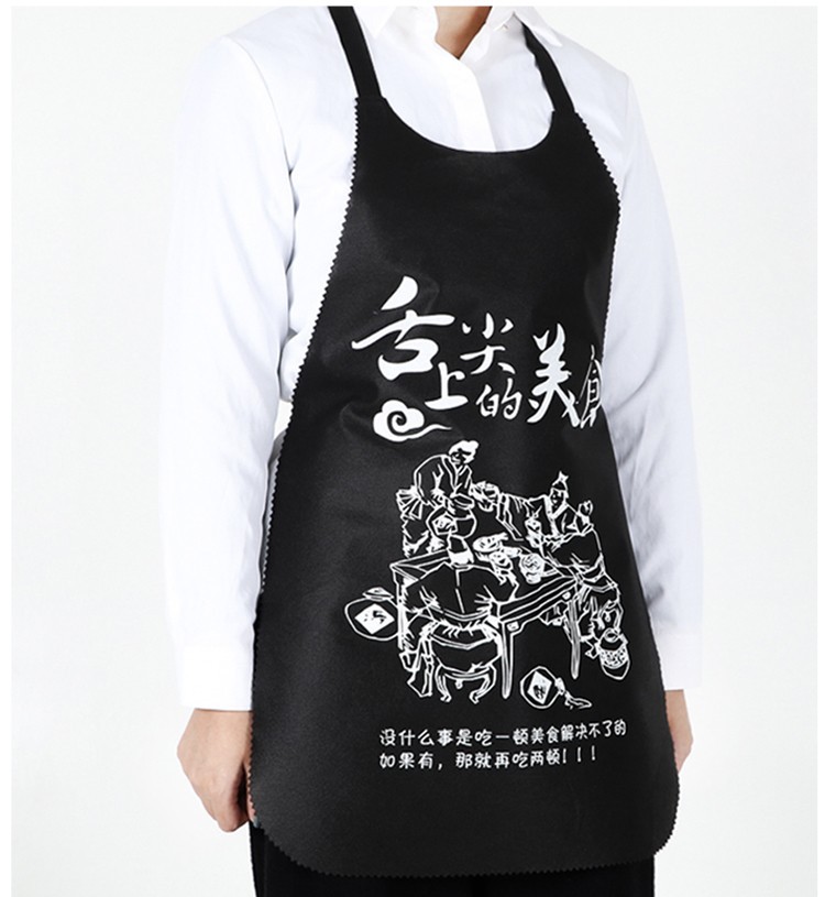 无纺布一次性围裙餐用现印logo成人围兜吃火锅烧烤小龙虾防水加厚