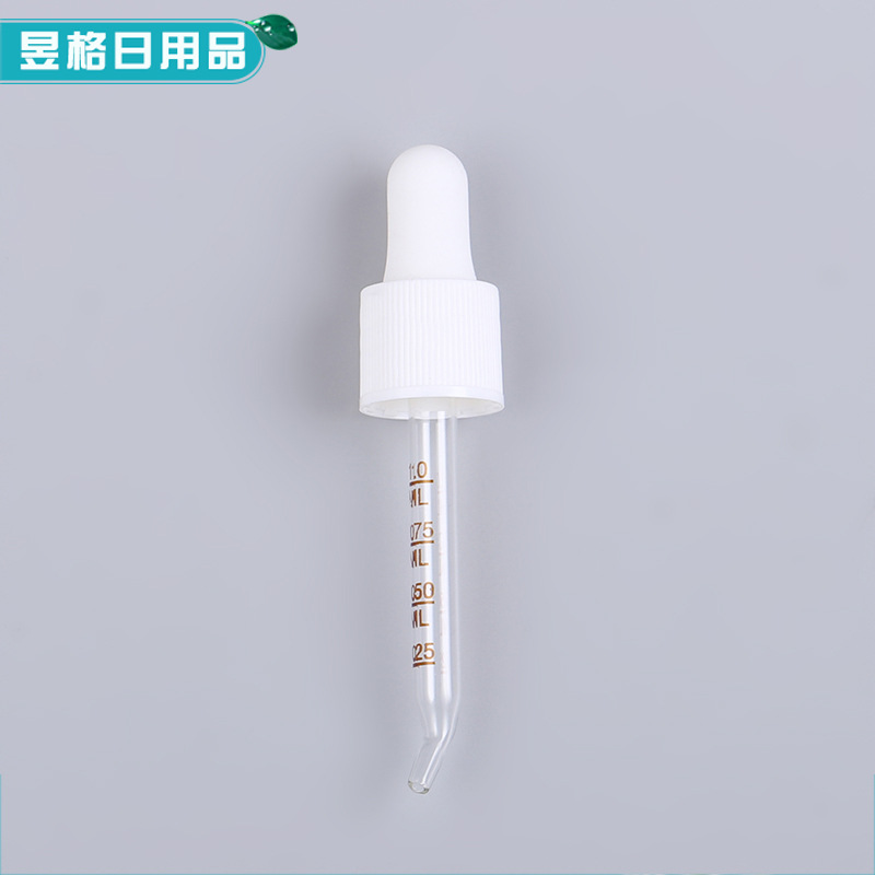 18/415精油瓶硅胶胶头滴管 25-100ml刻度玻璃滴管 精华液胶头滴管-阿