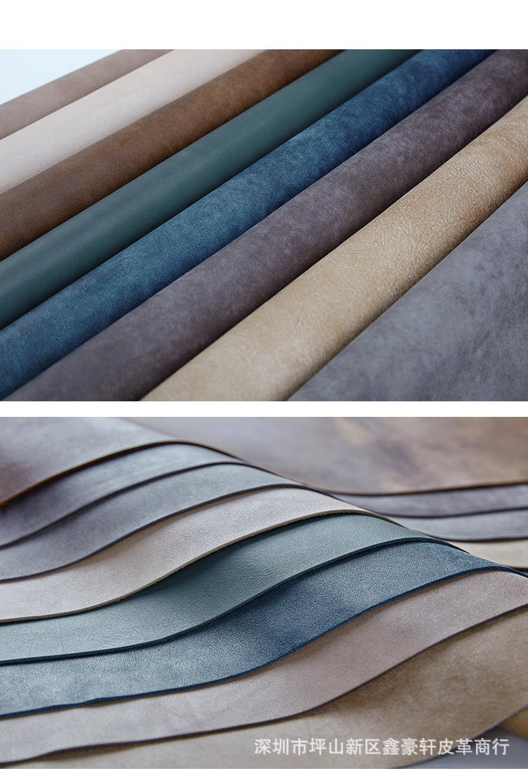 真皮皮料意大利磨砂皮头层黄牛皮意式轻奢极简发软床家具整张牛皮