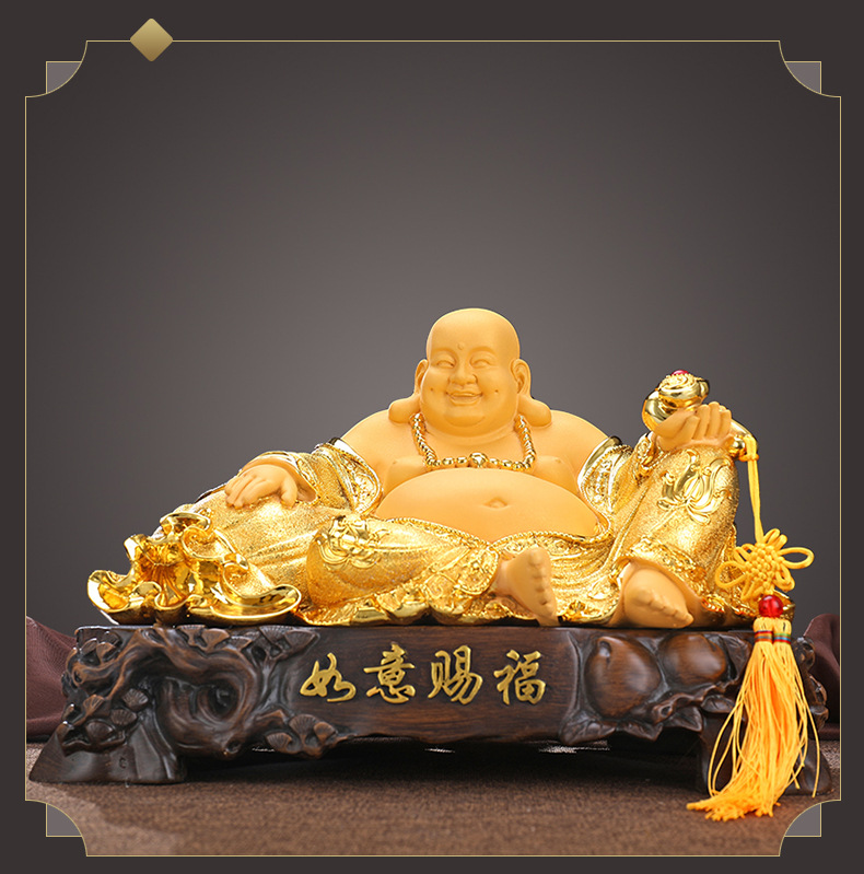 风水招财弥勒佛像笑佛摆件大号家居财神位高档开业送礼乔迁工艺品