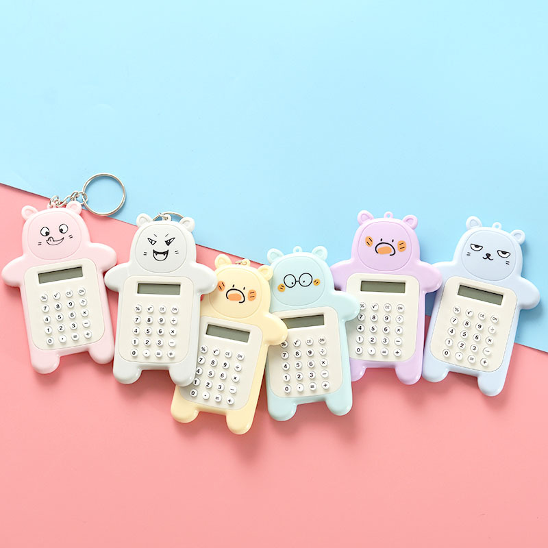 Portable Bear Expression Calculator Korean Fashion Cute Mini Elementary School Student Computer Portable