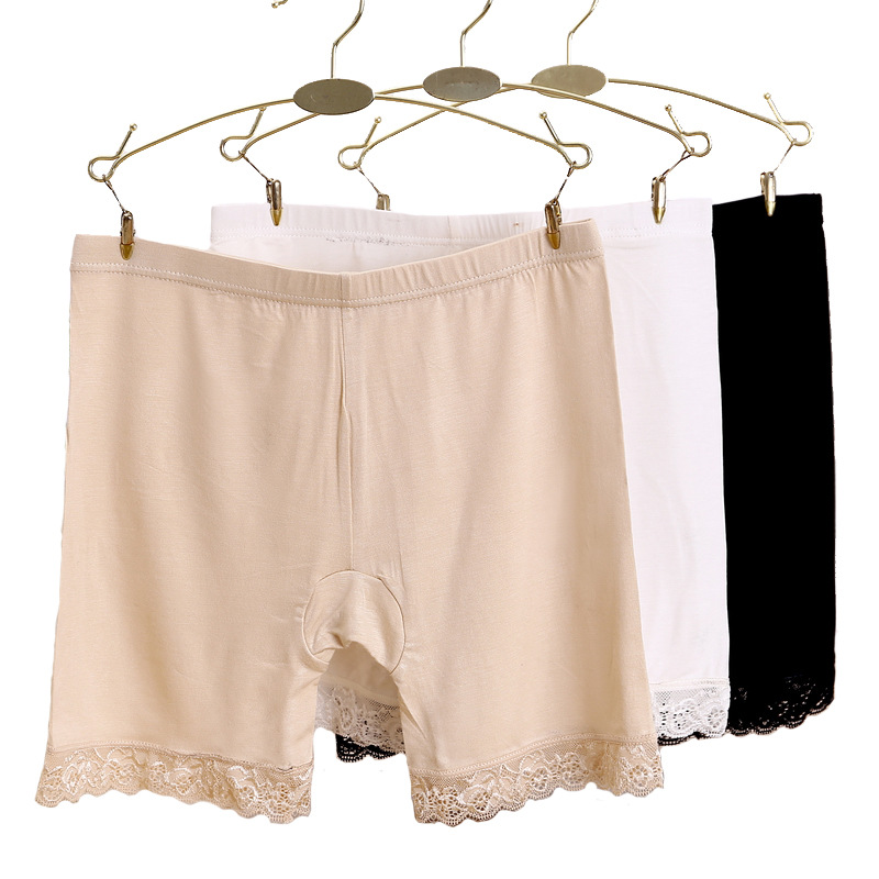 5 Sizes Large Size Safety Pants Wholesale Anti-Exposure Pants High Waist Underwear Women's Modal Seamless Lace Leggings