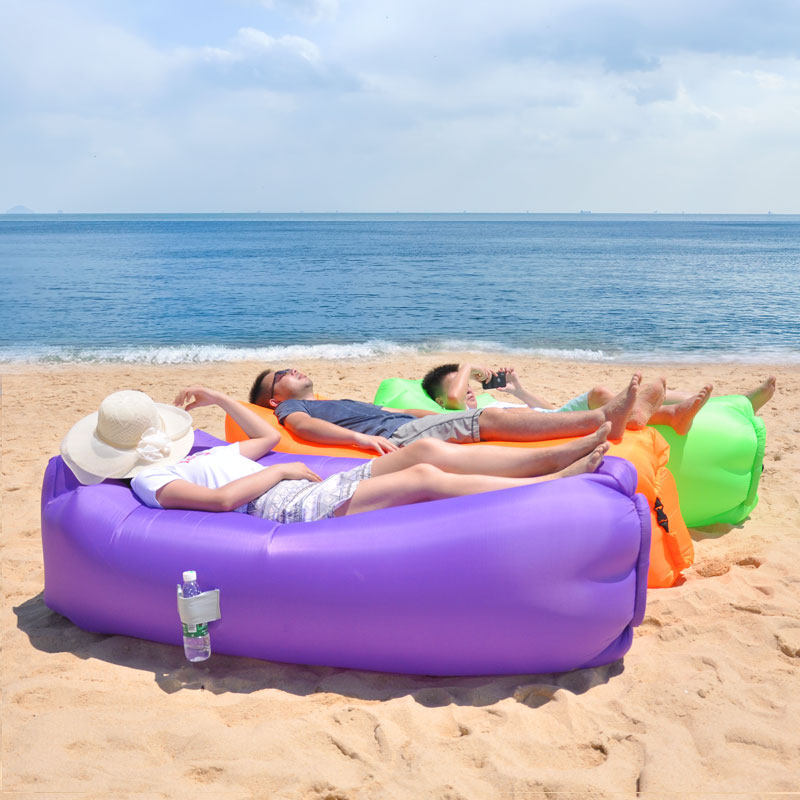 Inflatable Sofa Outdoor Lazy Sofa Bed Factory Portable Beach Sleeping Bag Folding Single Air Sofa Air Cushion