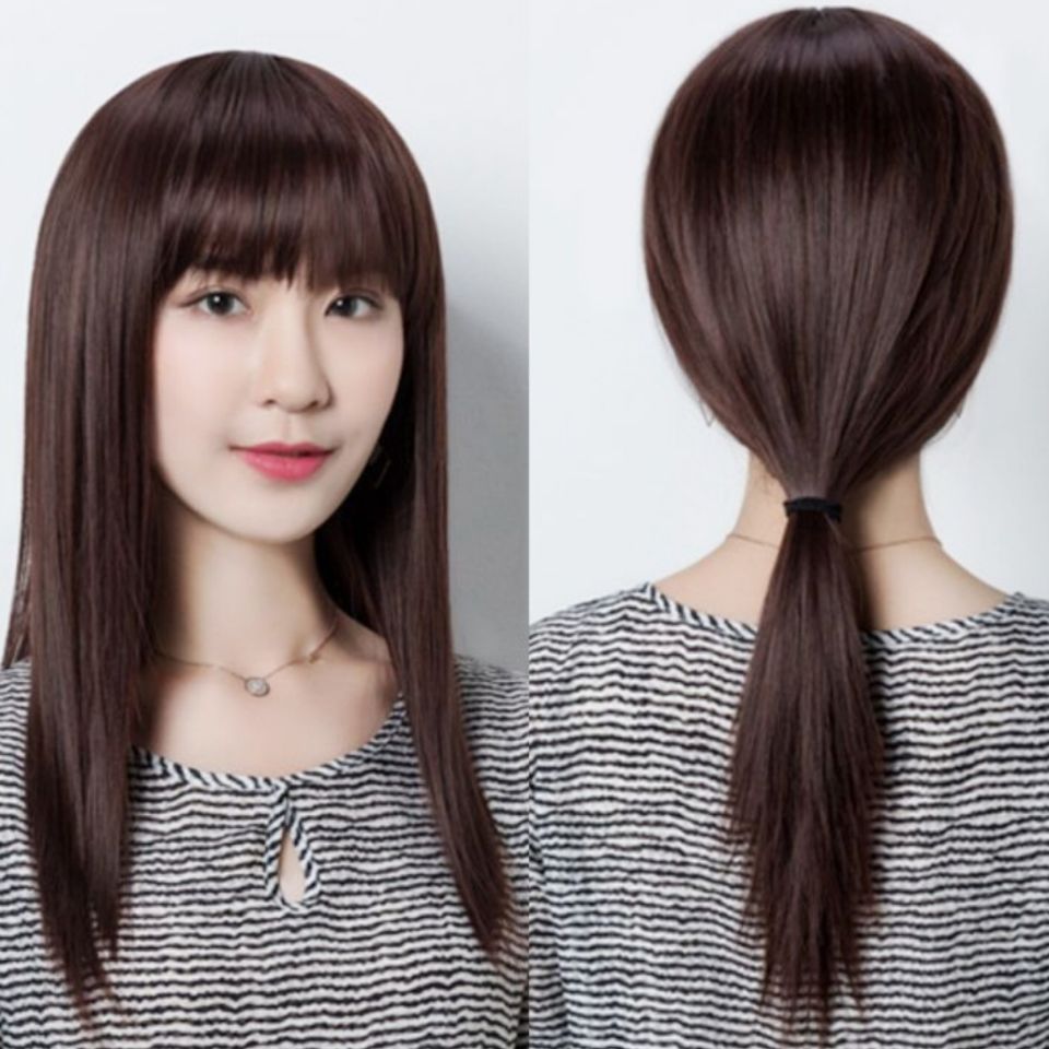 时尚女假发女长发长直发女士齐刘海中长发全头套隐形假头套学生