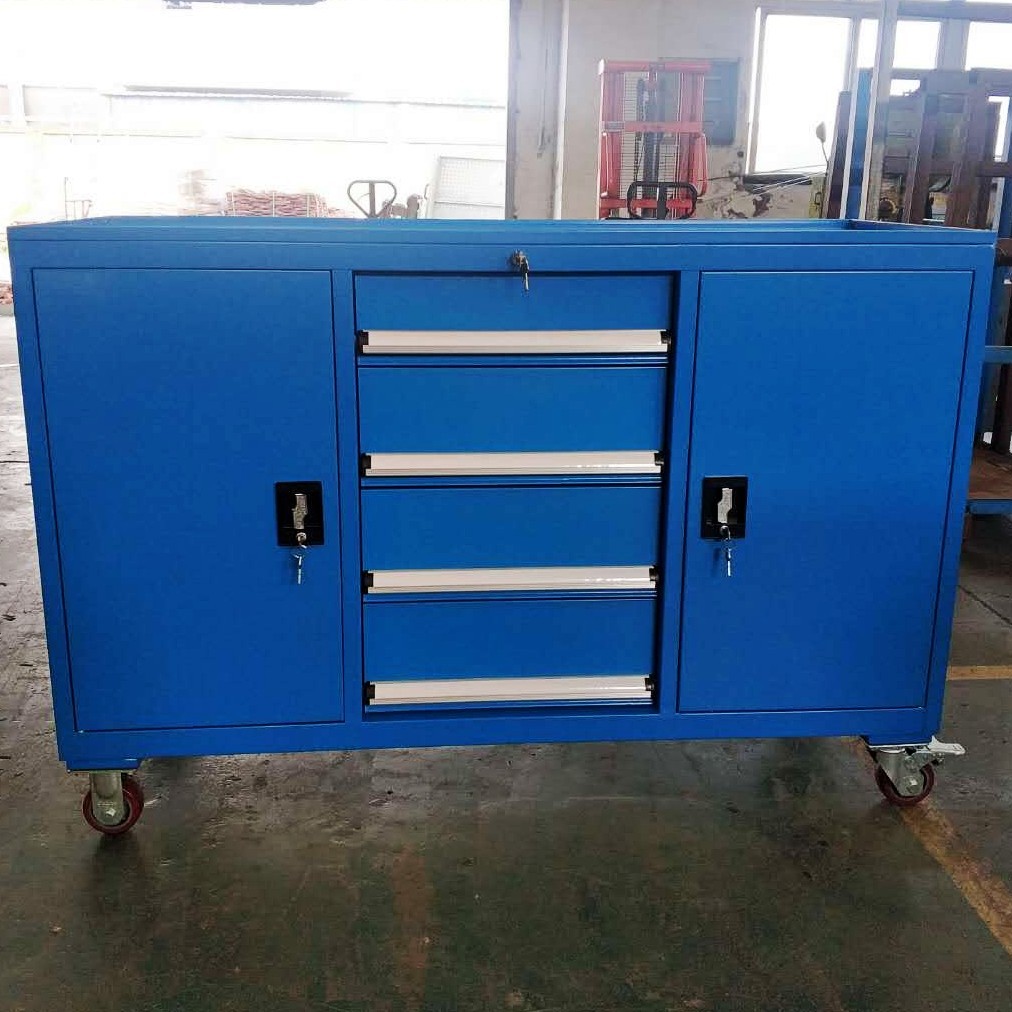 鄂州重型带抽屉车间工具柜 工具箱 置物柜 工具车带锁可订制