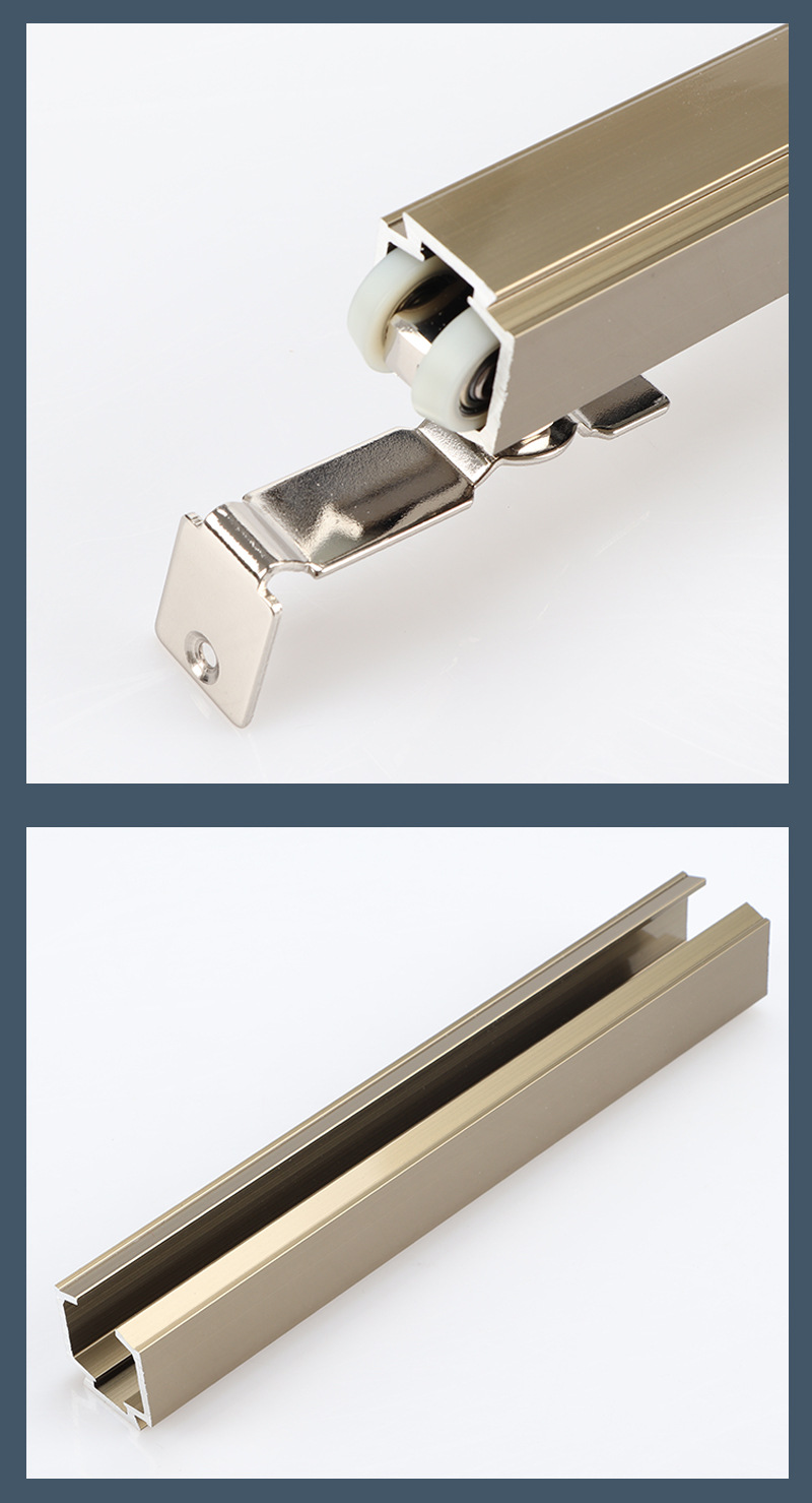 木门移门吊轨推拉门滑轨导轨重型阻尼轨道缓冲液压厨房吊滑轮轨道