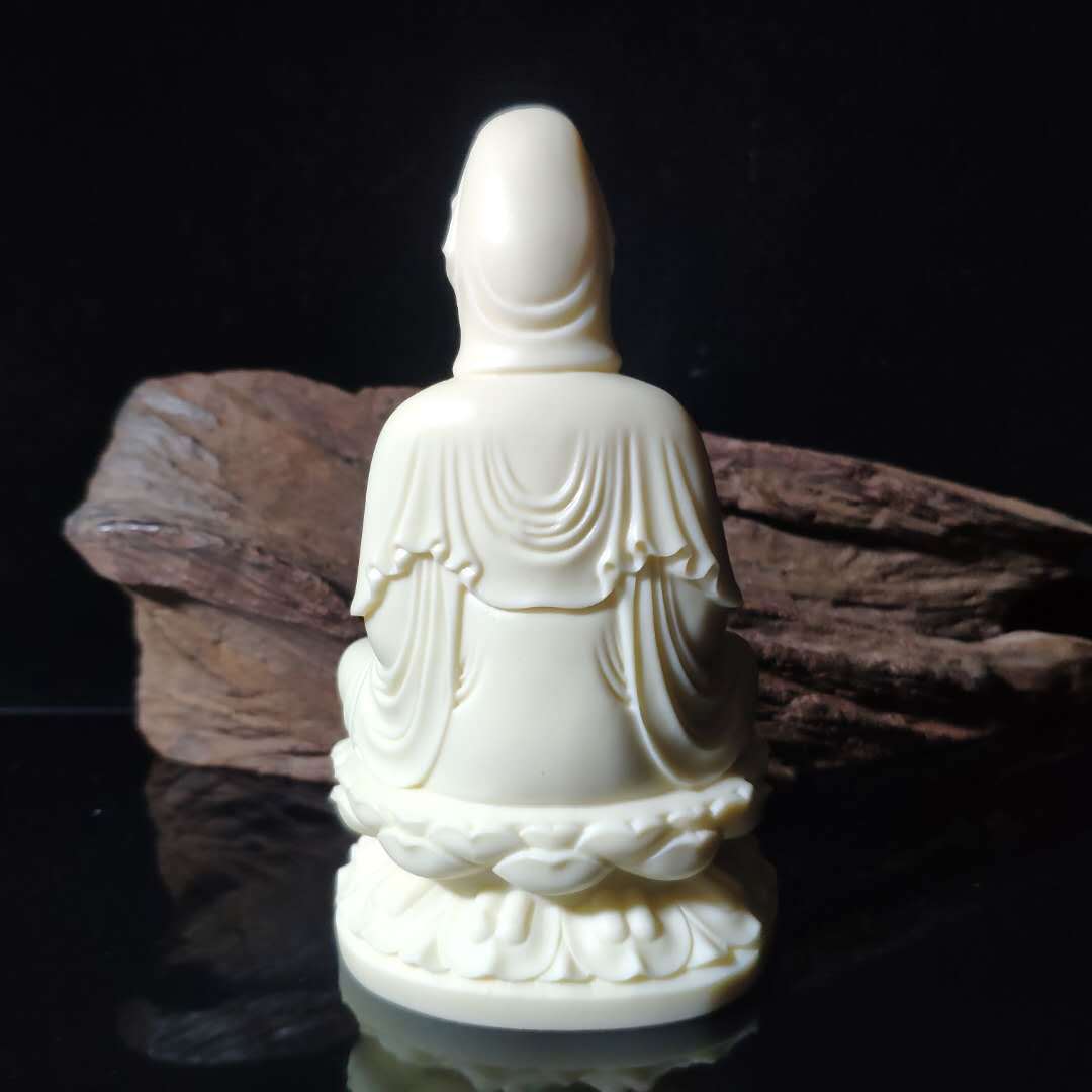 象牙果雕刻观音摆件汽车车摆家居办公室工艺品创意工艺礼品礼盒装