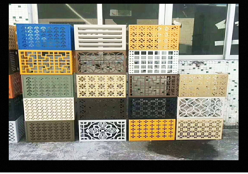 工厂直销街道改造室外空调罩铝合金冲孔镂空装饰材料户外外机罩