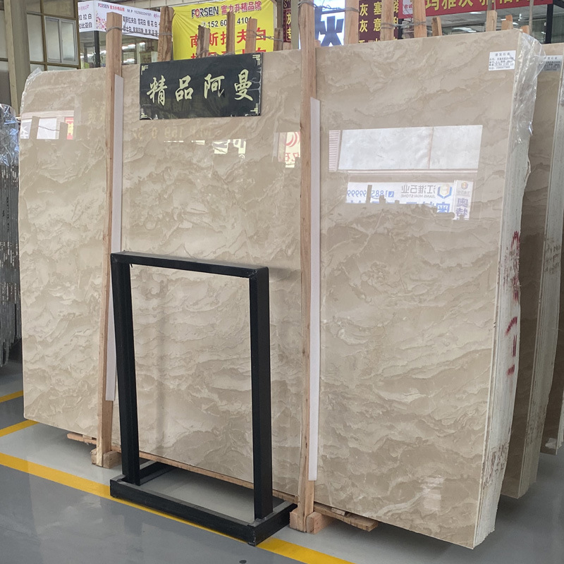阿曼米黄天然大理石板 洗手台 淋雨板门槛石 水刀拼花异型加工