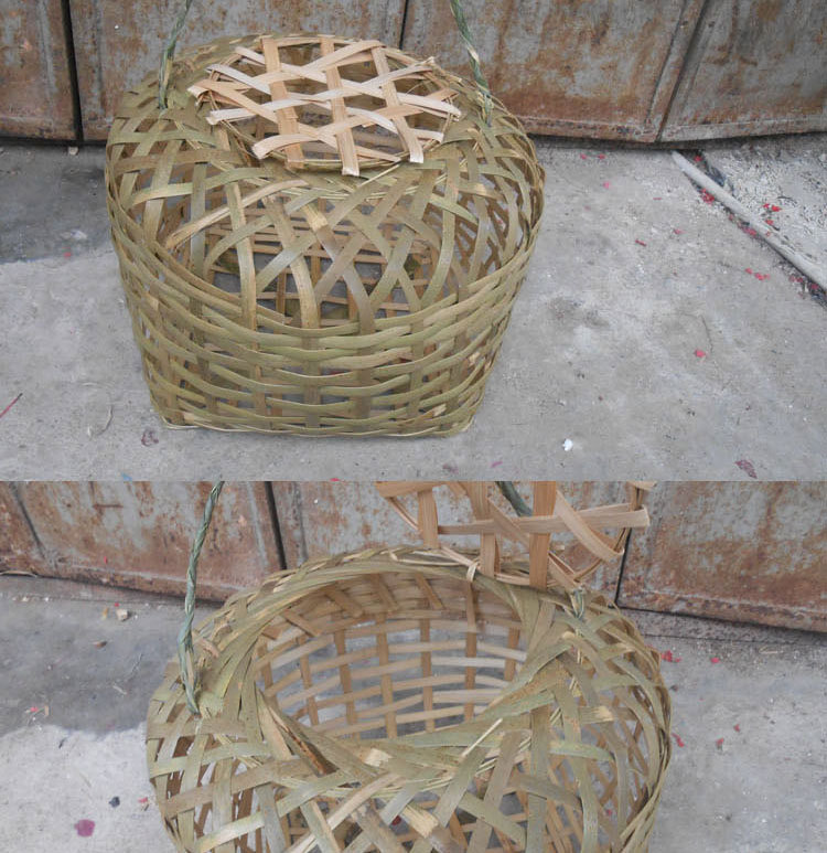 手工竹制品鸡笼鹅鸭家禽养殖竹笼喜庆婚宴农家田园竹编鸡笼罩