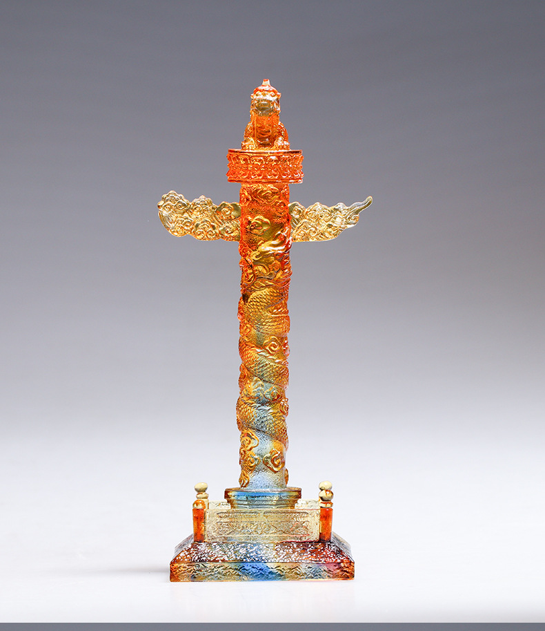 琉璃纪念品老外中国风特色礼物礼品水晶华表柱工艺品小摆件