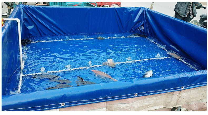 帆布鱼池养鱼蓄水池防水布加厚刀刮布袋大型塑料水产养殖水箱专用