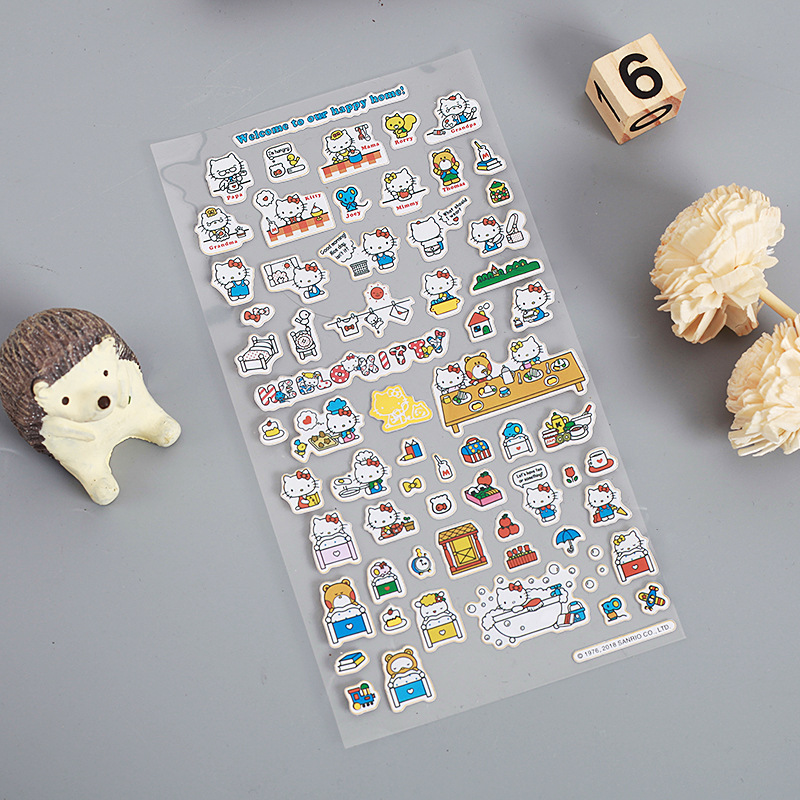 可爱卡通平面贴 儿童diy手帐日记装饰卡通动物西瓜贴纸贴画定制