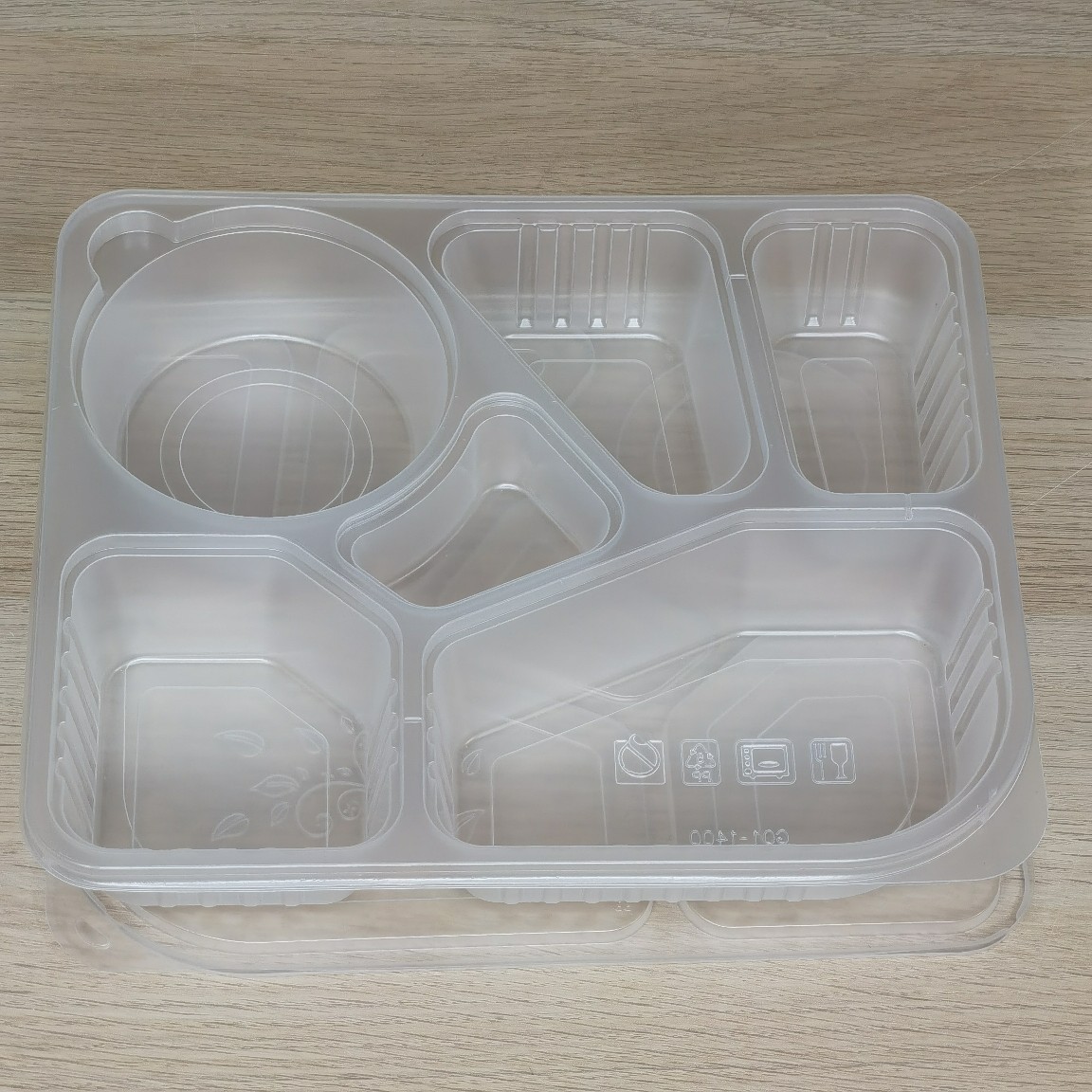 一次性餐盒定制吸塑六格带盖外卖打包pp塑料分格快餐透明饭盒批发