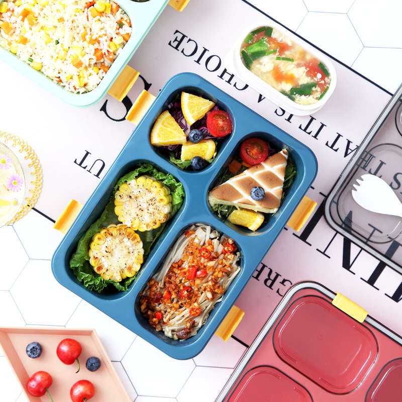 INS Internet Celebrity Plastic Lunch Box Lunch Box Canteen Compartment Plate Student Microwave Oven Adult Office Lunch Box