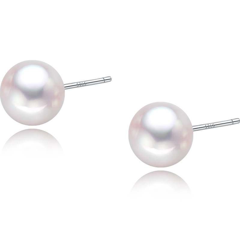 925 Sterling Silver Nacre Pearl Ear Stud Female Ear Rings Korean Simple Personalized Korean Fashion Earrings Factory Wholesale