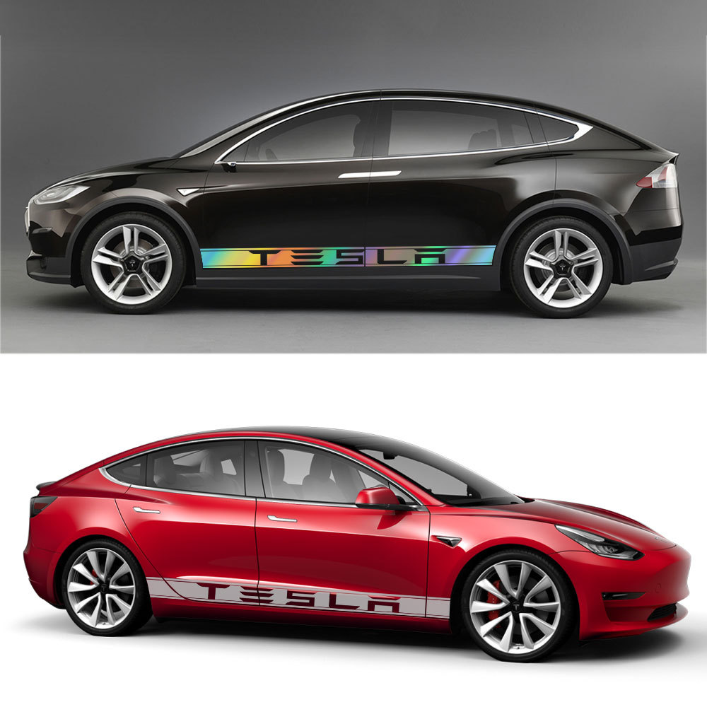 适用于特斯拉model 3 model s model x侧裙车贴汽车贴纸拉花a131