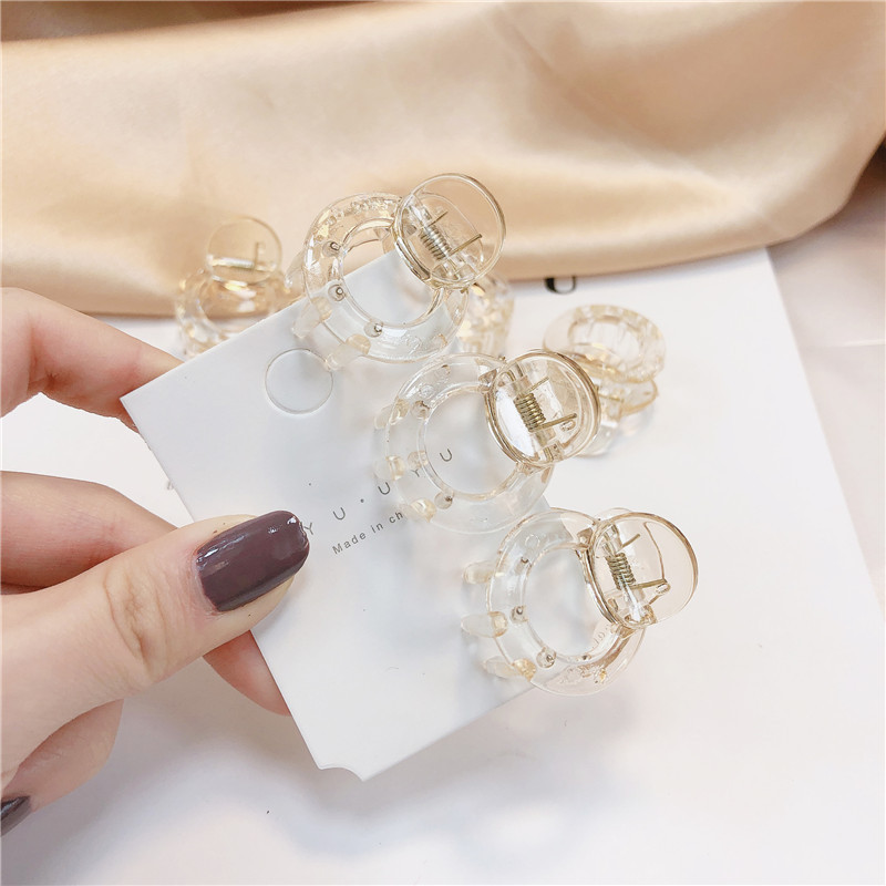 韩版时尚发饰简约亚克力透明镂空发夹刘海抓夹小马尾发夹边夹女