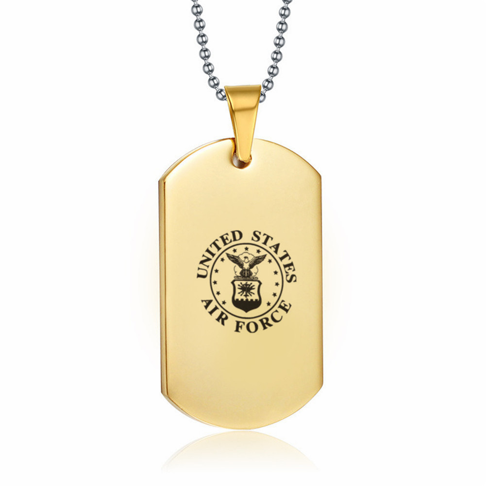 跨境热销军人狗牌吊坠海军空军水军陆战队大兵牌项链男女款大兵牌