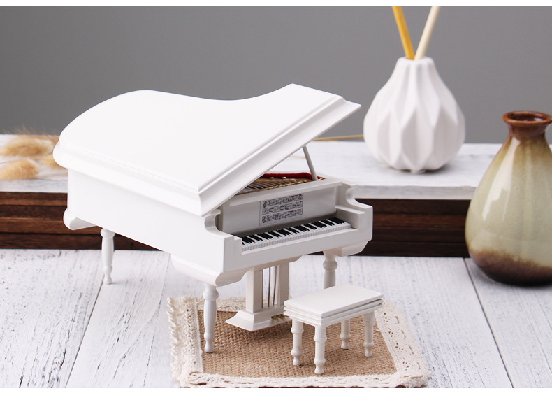 迷你三角钢琴模型摆件加工定制八音盒商务生日礼物可刻创意logo