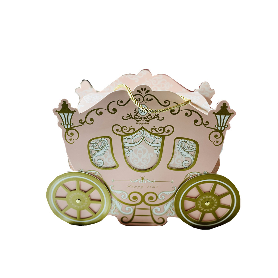 现货结婚回礼马卡龙粉色糖盒浪漫马车公主风欧式2020创意宝宝满月