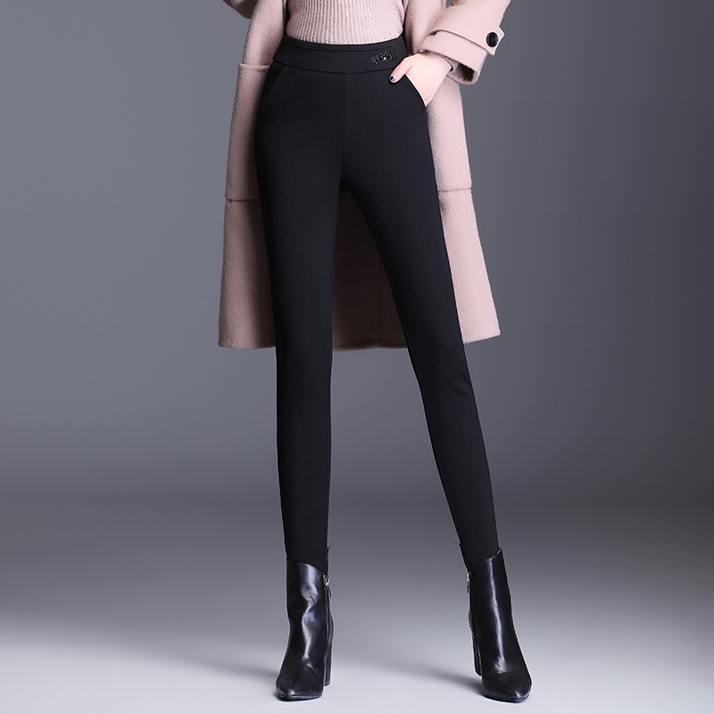 加厚小脚棉裤女士保暖外穿长裤桑蚕丝冬款大码女裤厂家时尚休闲裤