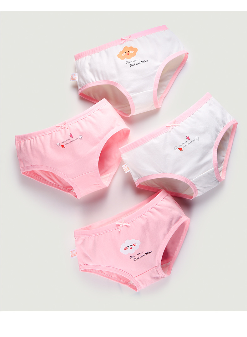 儿童内裤全棉女童三角蝴蝶结可爱平角短裤纯棉小孩宝宝面包裤批发