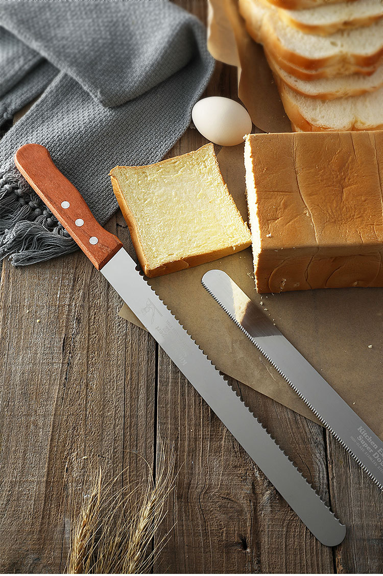面包刀锯齿刀切片刀细齿蛋糕刀西点刀吐司分层粗齿无齿刀烘焙切刀