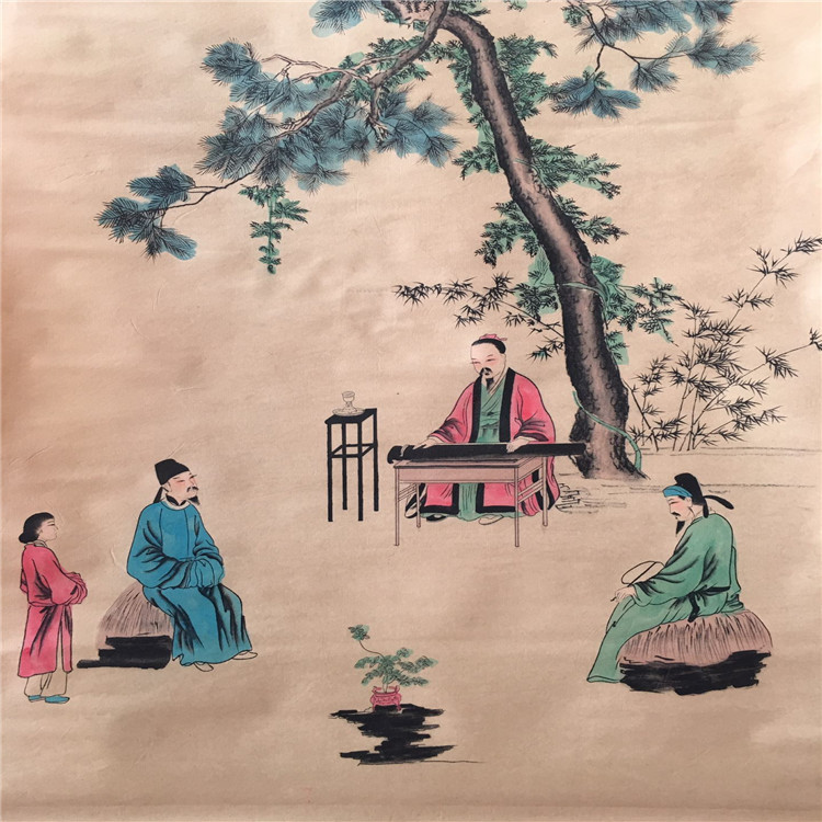 古玩字画复古做旧工艺品字画中堂画人物字图已装裱室内装饰画批发