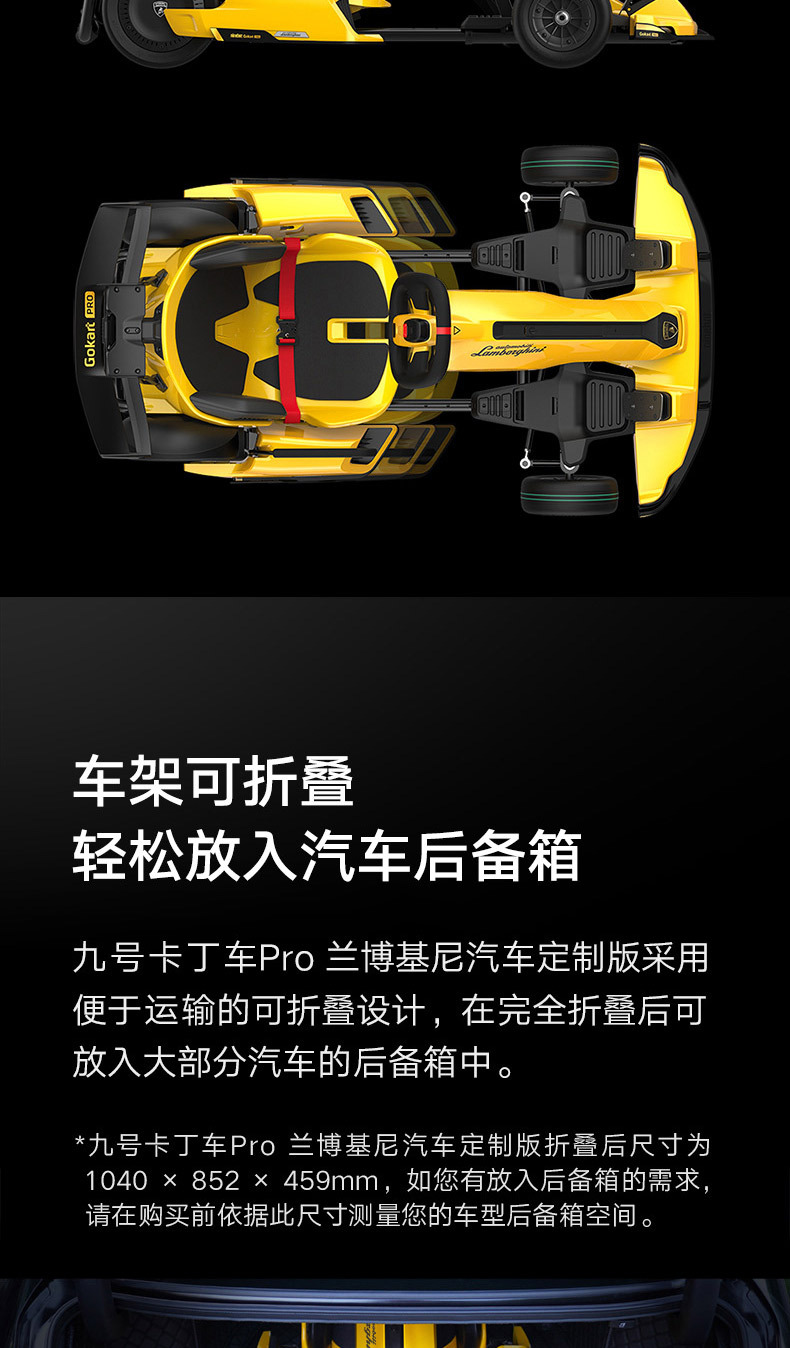 小米ninebot九号卡丁车pro兰博基尼汽车定制版儿童成年漂移赛车