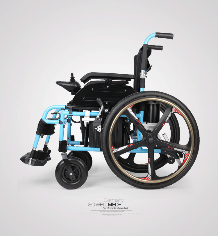 老人电动轮椅轻便智能折叠全自动手推两用老年残疾人代步车