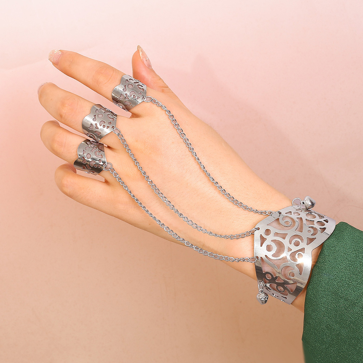 手链连体戒指 古装女士连体指环 古风公主指配饰连 古装公主道具