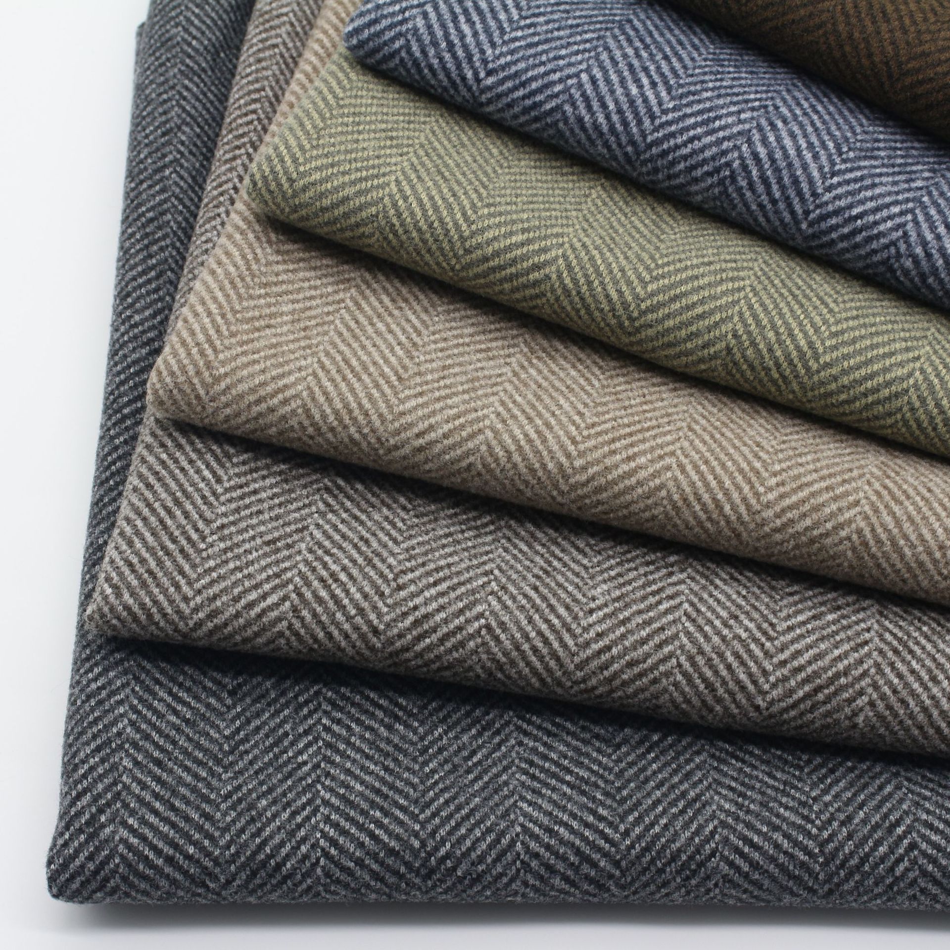 人字纹面料 针织人字毛呢面料 秋冬外套人字呢鞋帽箱包料现货