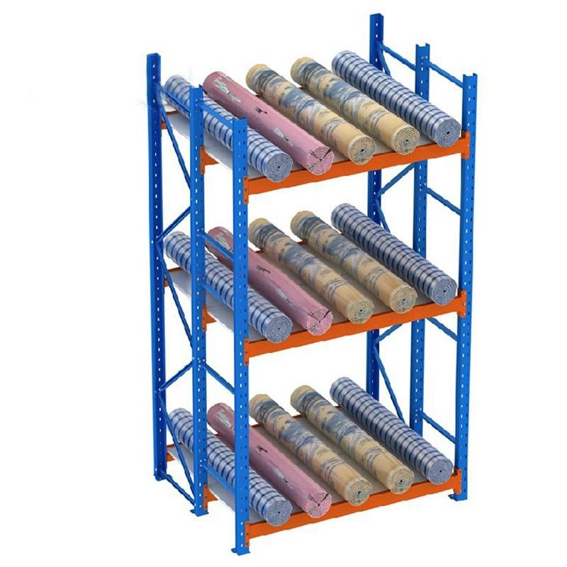 深圳货架厂供应惠州卷料货架 仓库布料货架 三立柱仓储货架定制-阿里
