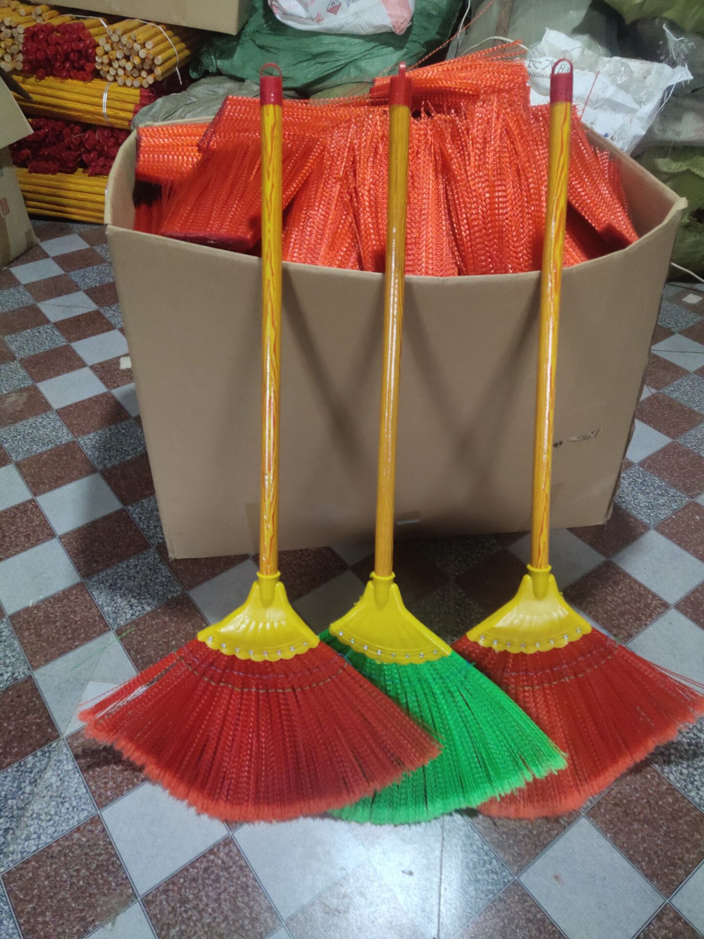 新款波纹丝扫帚塑料扫把扫帚八钉硬毛学校环卫家用物业保洁