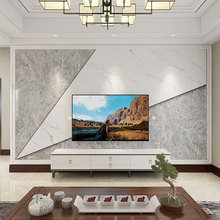 现代简约北欧抽象沙发背景墙几何大理石纹拼接电视背景墙墙纸壁画