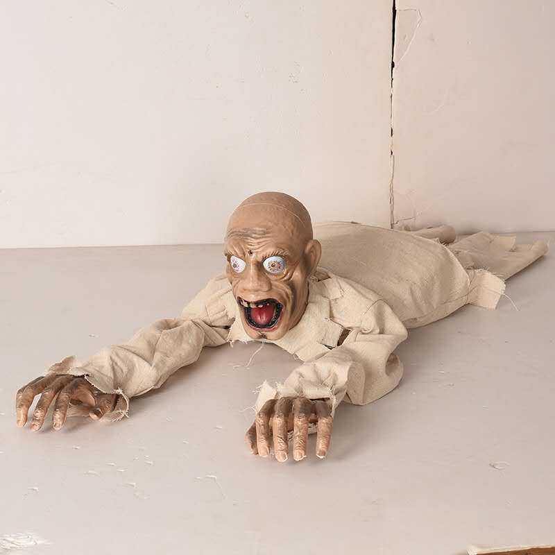 万圣节爬行发光发声恐怖木乃伊酒吧鬼屋密室装饰道具活动氛围摆饰