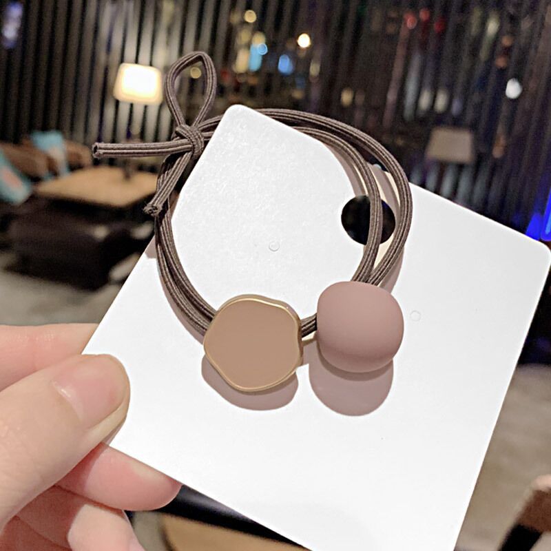 Korean Dongdaemun Hair Accessory round Beads Rubber Band Morandi Hair Band Online Influencer Head String Small Jewelry Girl Hair Ties/Hair Bands