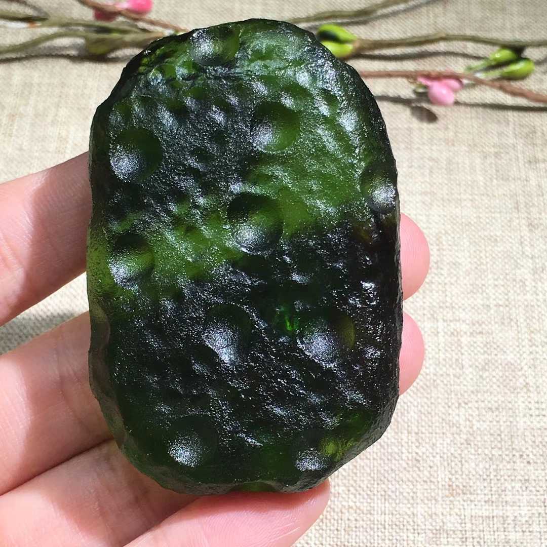 天然捷克陨石随形玻璃陨石原石吊坠项链