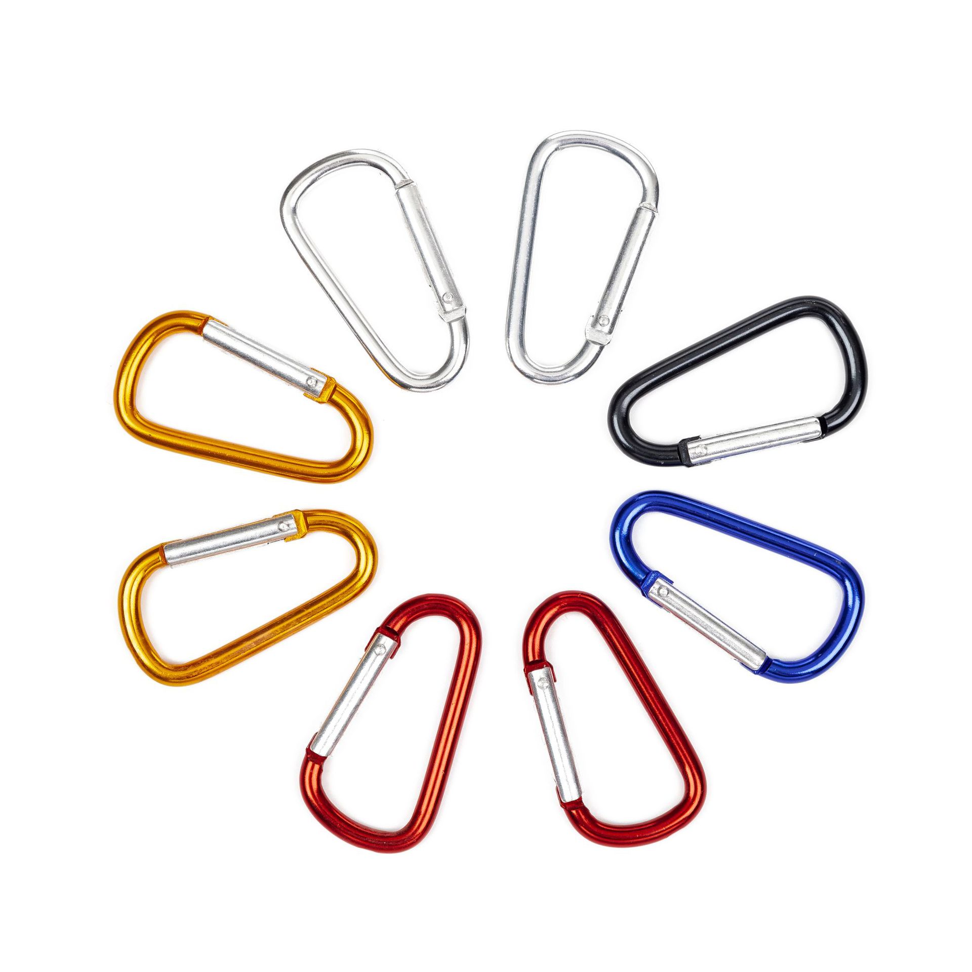 高品质铝合金登山扣 d字形型快挂挂扣 d字形登山扣灰色枪色登山扣