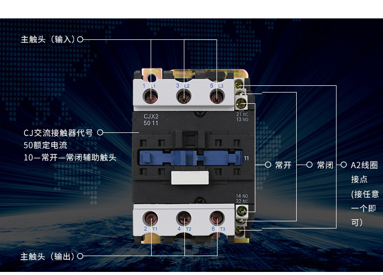 厂家批发 铜件银点 低压接触器 cjx2-5011 380v 220v 交流接触器